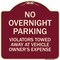 Signmission No Overnight Parking Violators Towed Away Vehicle Owners Expense Alum, 18" L, 18" H, BU-1818-23831 A-DES-BU-1818-23831 - alternate 1